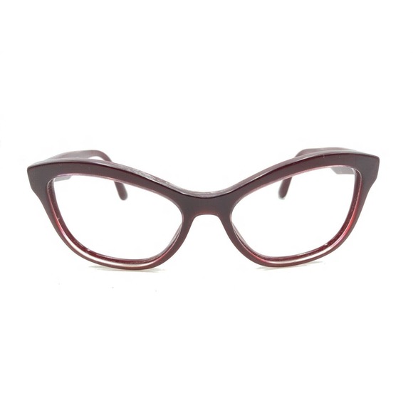 Prada VPR29R UAN-1O1 Dark Red Burgundy Cat Eye Eyeglasses Frames 54-17 140 Italy - Picture 6 of 12